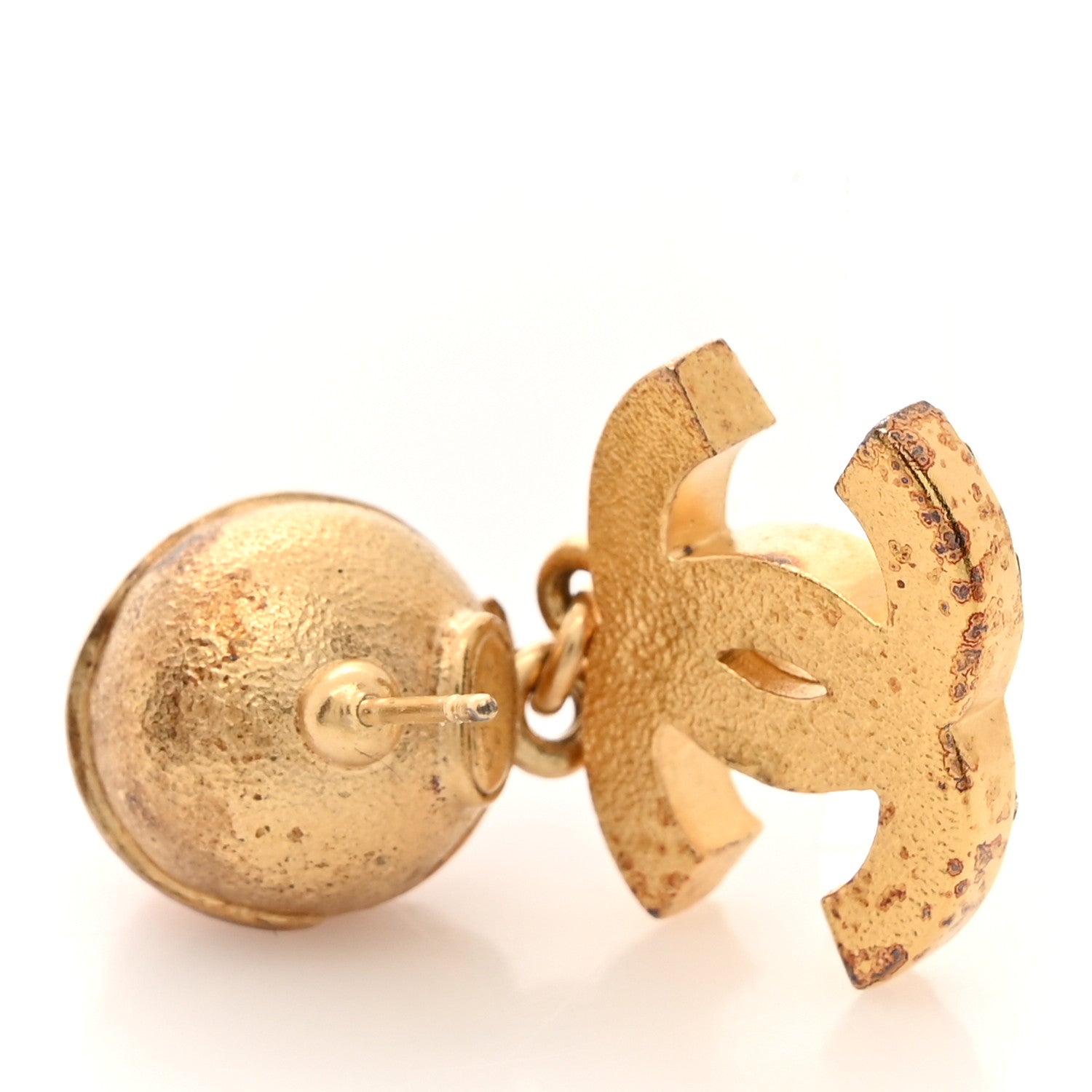 Chanel Crystal Resin CC Drop Earrings Pink Gold 6 of 7