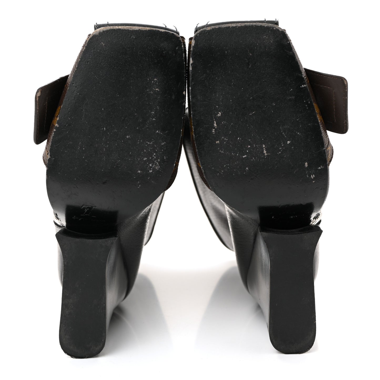 Calfskin Monogram Patti Wedge Half Boots 37 Black
