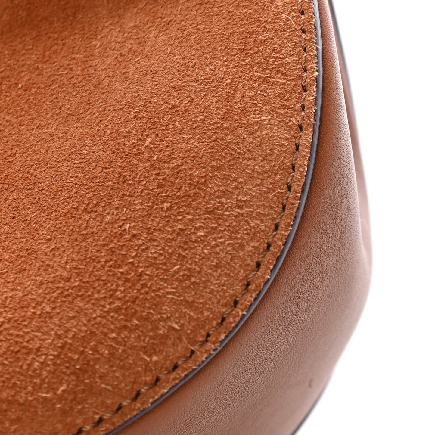 Suede Smooth Calfskin Mini Drew Shoulder Bag Caramel