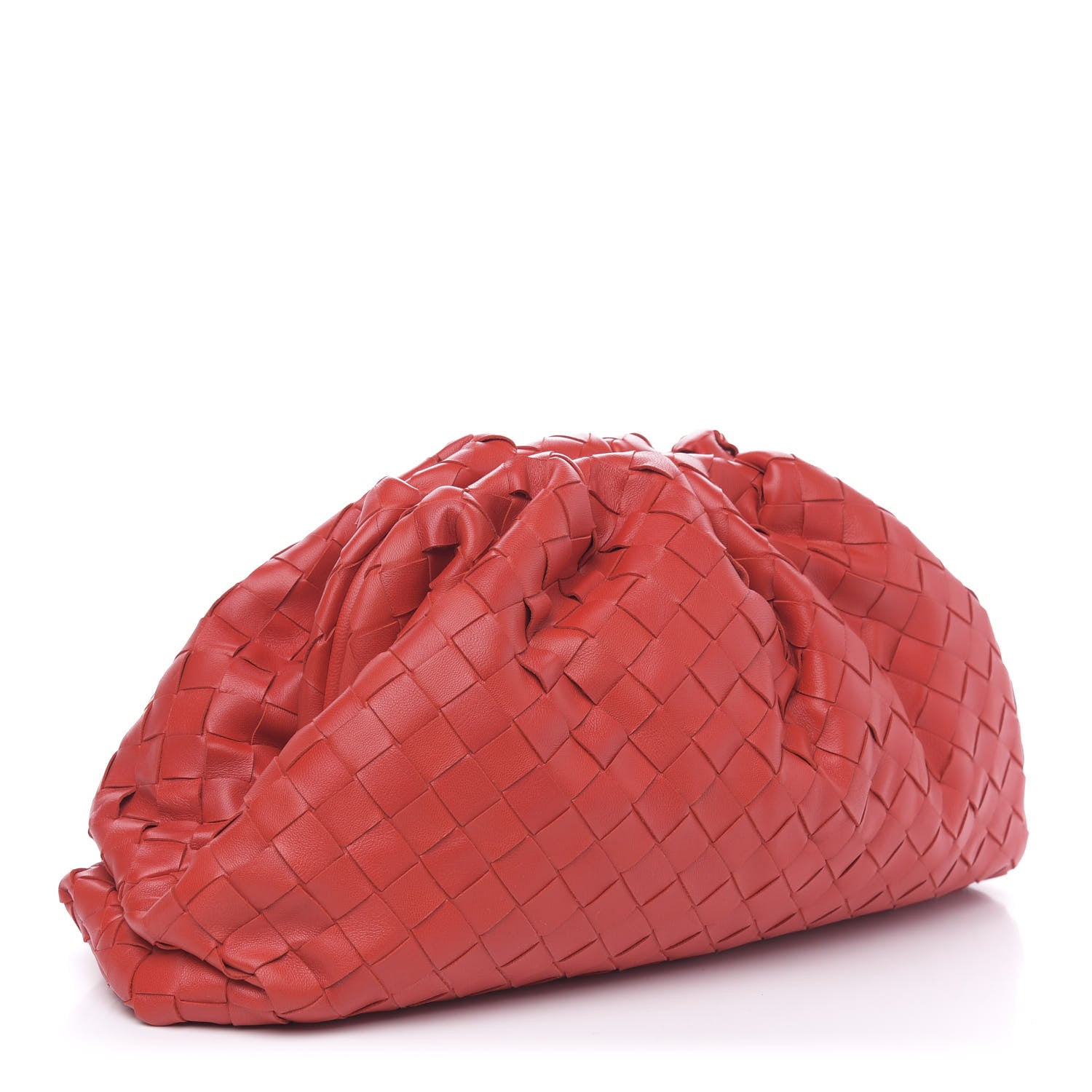 Bottega Veneta Nappa Maxi Intrecciato The Pouch Oversized Clutch Bright Red 3 of 10