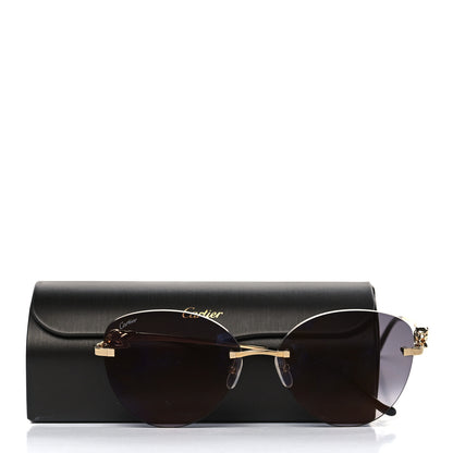 Cartier Panthere De Cartier Aviator Sunglasses Gold 7 of 7
