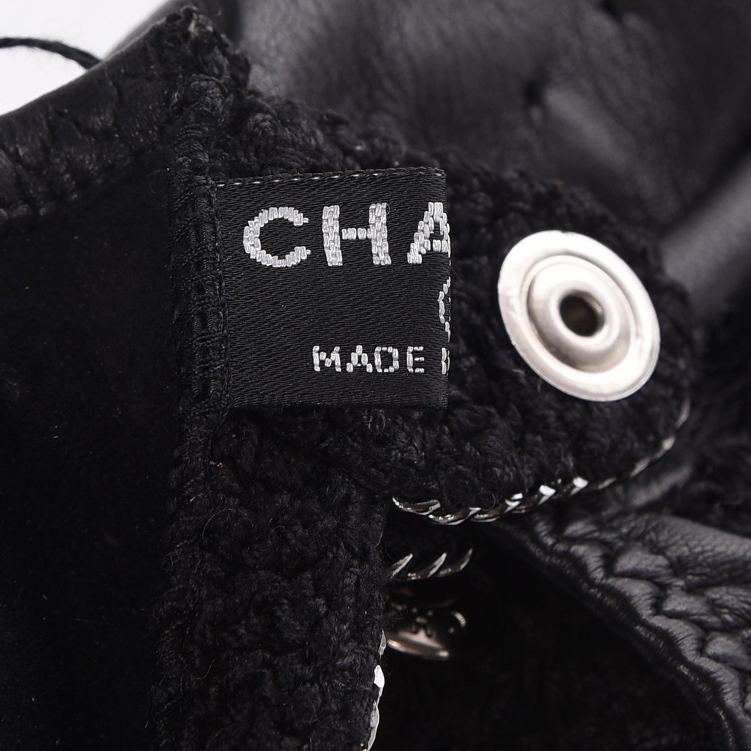 Chanel Lambskin Crochet Chain CC Fingerless Gloves 7 Black 5 of 7