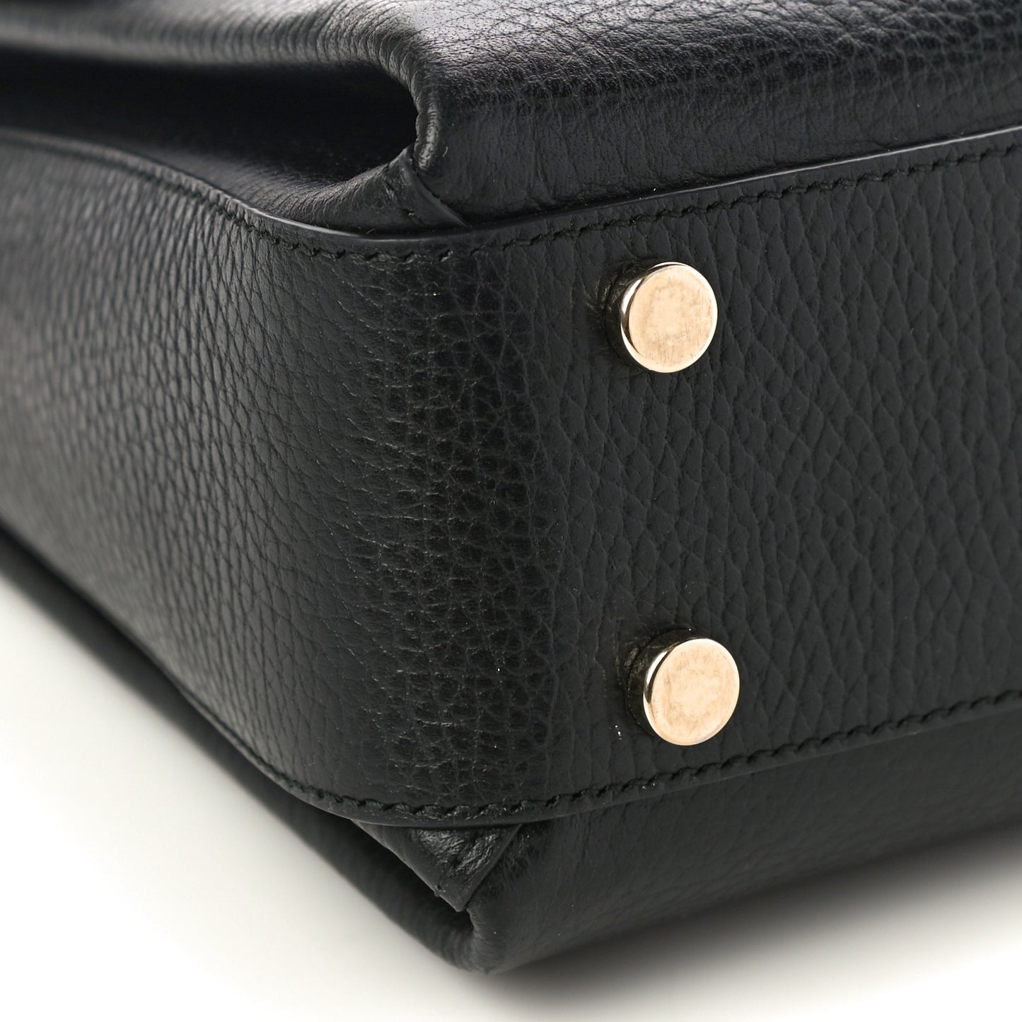 Dollar Calfskin Interlocking G Top Handle Shoulder Bag Black