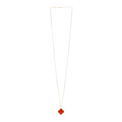 Van Cleef & Arpels 18K Yellow Gold Carnelian Magic Alhambra Long Necklace 3 of 5