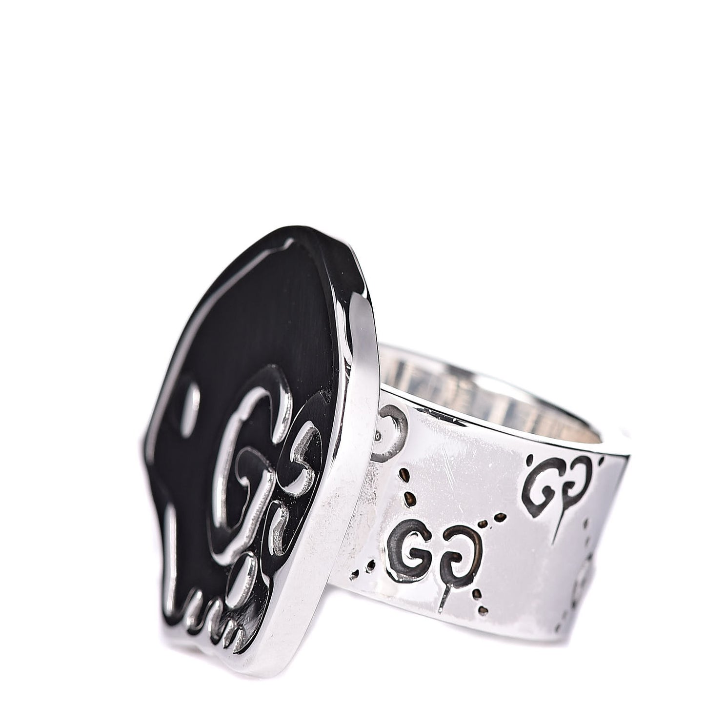 Sterling Silver GucciGhost Hamlet Skull Ring 55 7.25