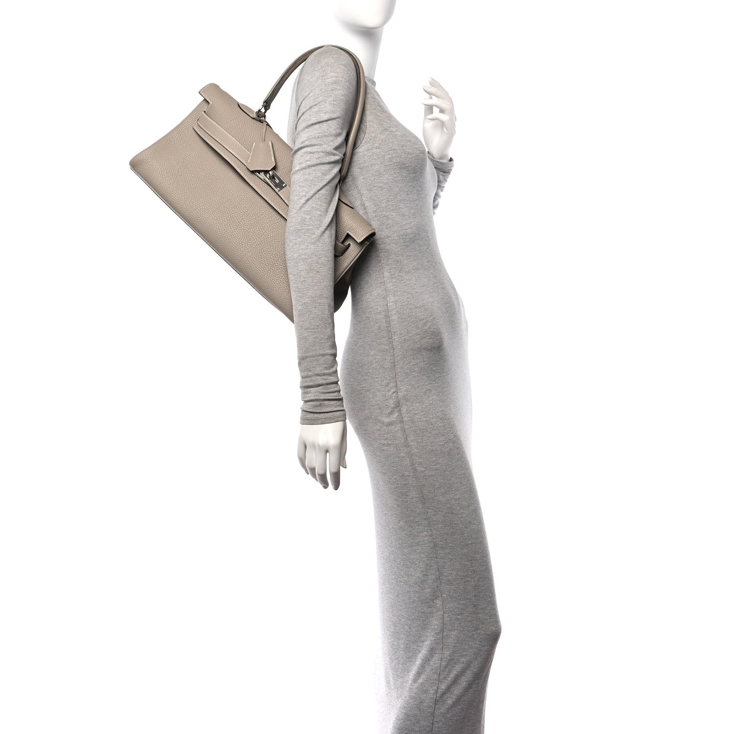 Hermes Togo Horseshoe Shoulder Kelly 42 Gris Tourterelle 2 of 11