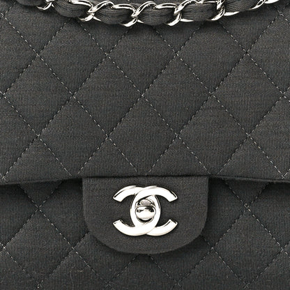 Chanel Jersey Quilted Medium Double Flap Grey 8 of 12