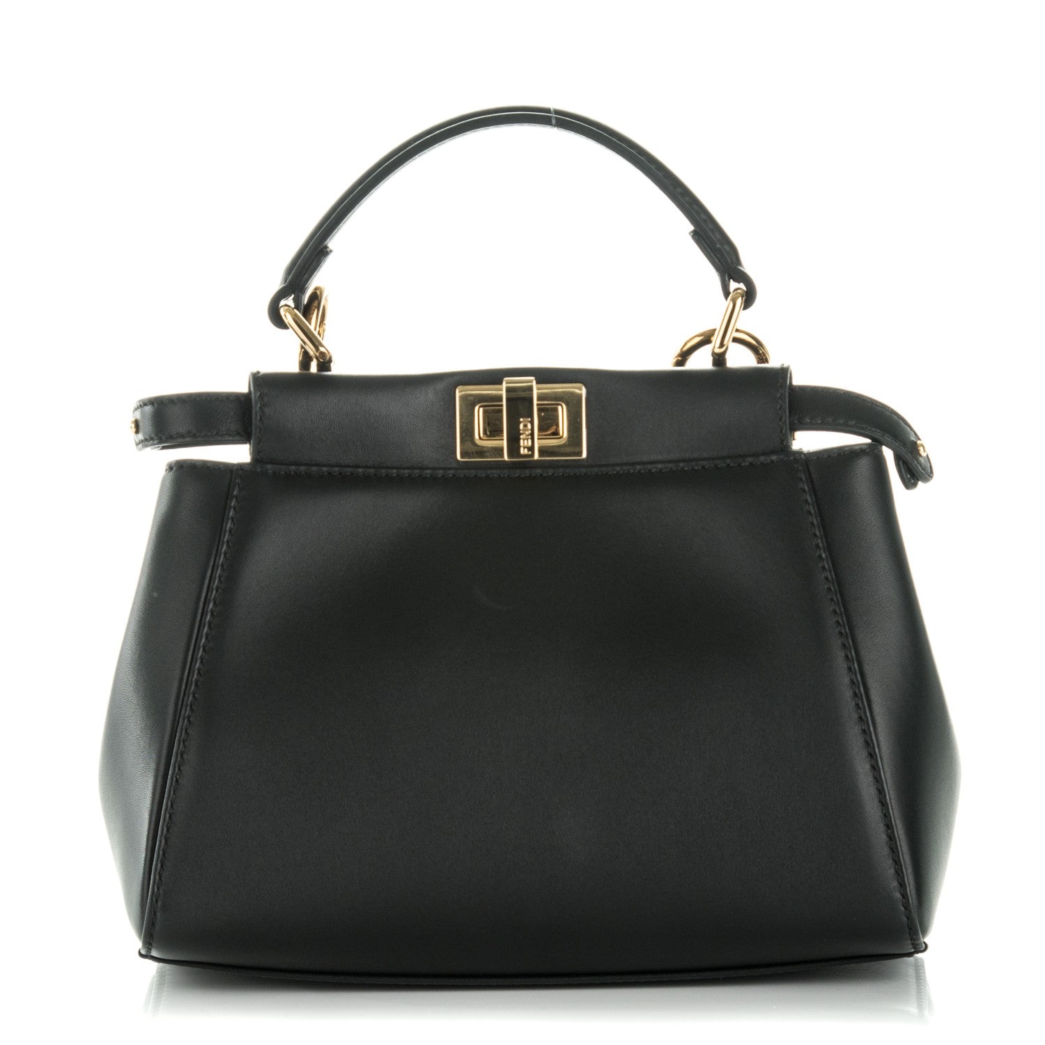 Fendi Nappa Mini Peekaboo Iconic Satchel Black 1 of 8