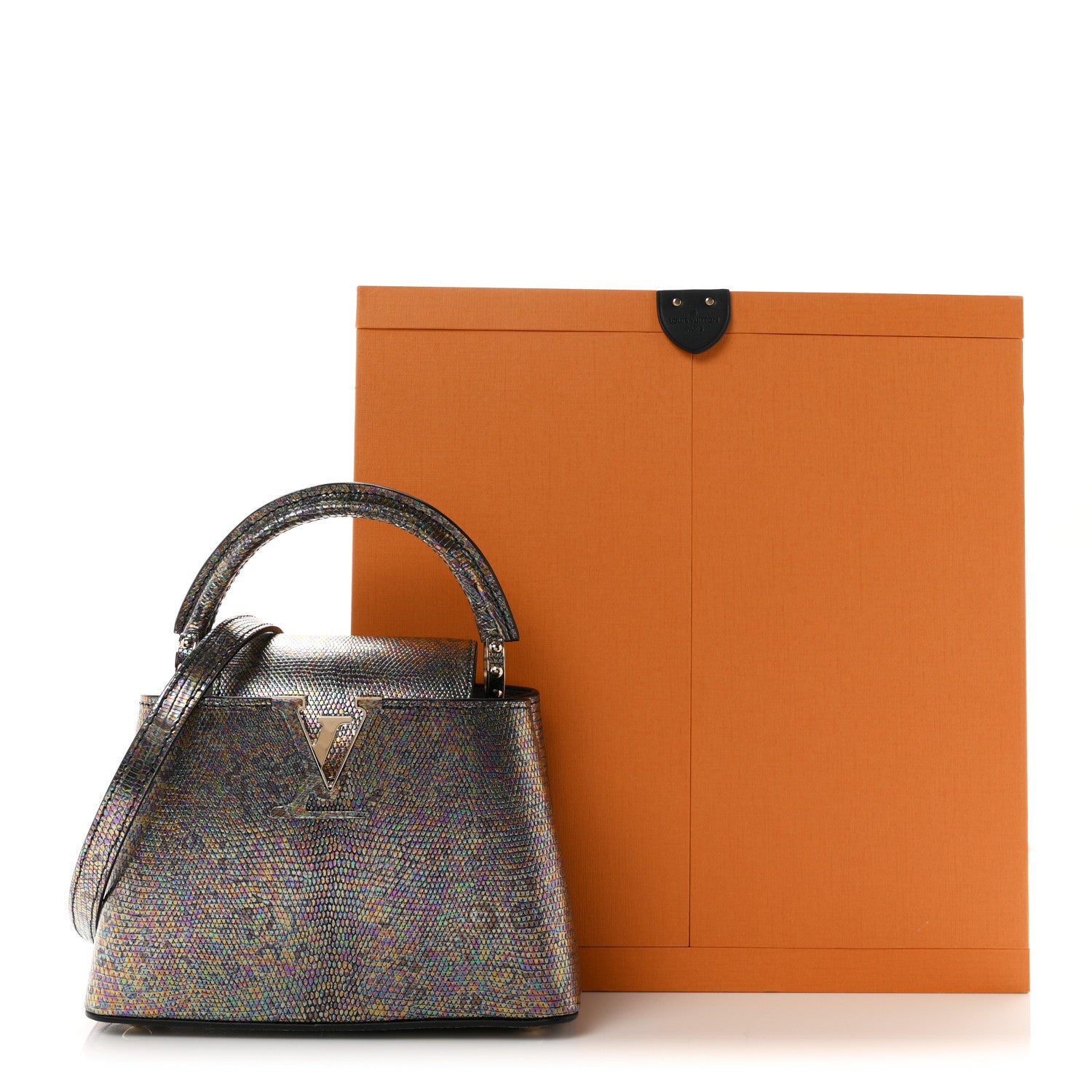 Louis Vuitton Lizard Capucines Mini Bleu Petrole 10 of 10