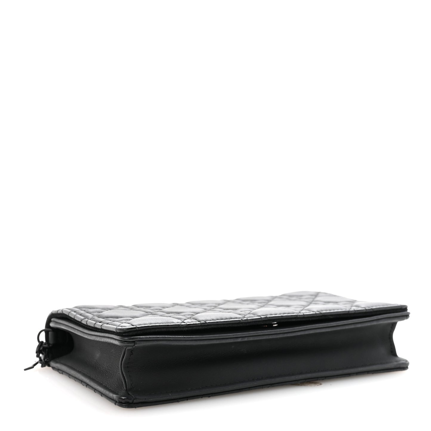 Ultra Matte Calfskin Cannage Lady Dior Pouch Black