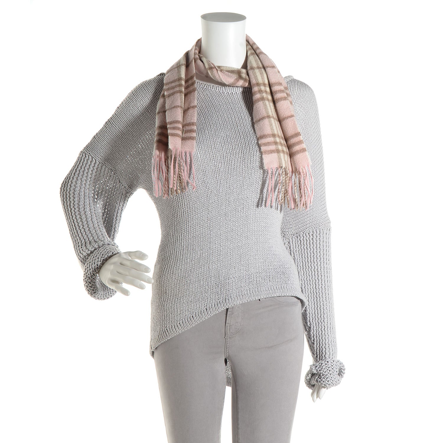 Burberry Cashmere Nova Check Scarf Pink 2 of 4
