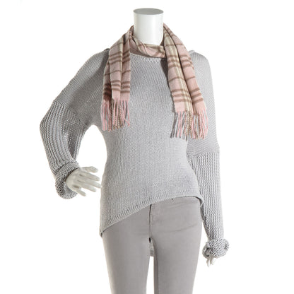 Burberry Cashmere Nova Check Scarf Pink 2 of 4