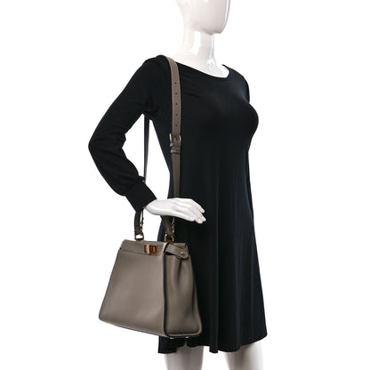 Fendi Vitello Seta Plexiglass Tortoise Medium Peekaboo Iconic Satchel Tortora 2 of 9
