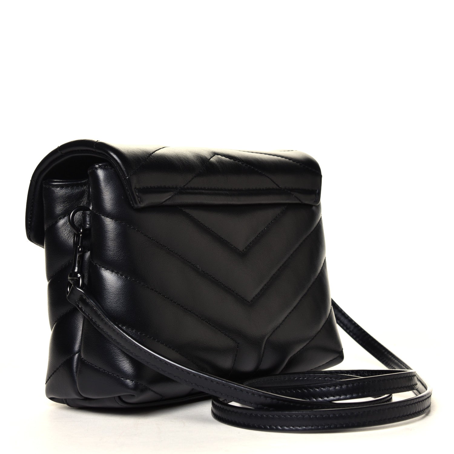 Saint Laurent Calfskin Y Quilted Monogram Toy Loulou Crossbody Bag Black 5 of 8
