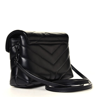 Saint Laurent Calfskin Y Quilted Monogram Toy Loulou Crossbody Bag Black 5 of 8