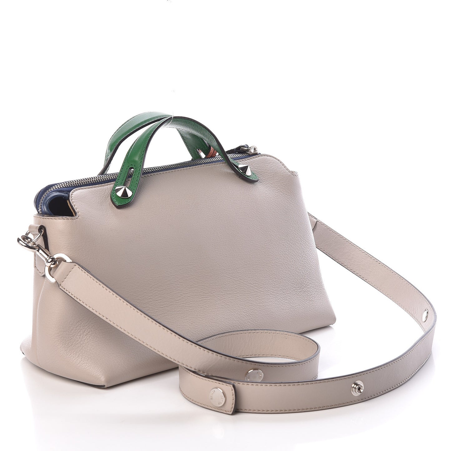 Vitello Dolce 4 Color Medium By The Way Boston Bag Grigio Polvere Emerald Multicolor