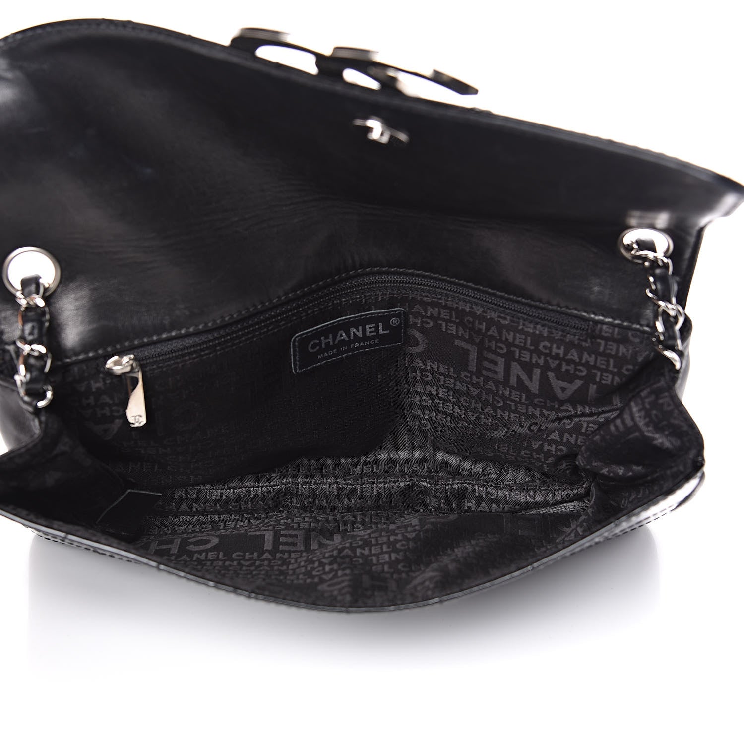 Chanel Patent Square Stitched CC Flap Clutch Black 5 of 11