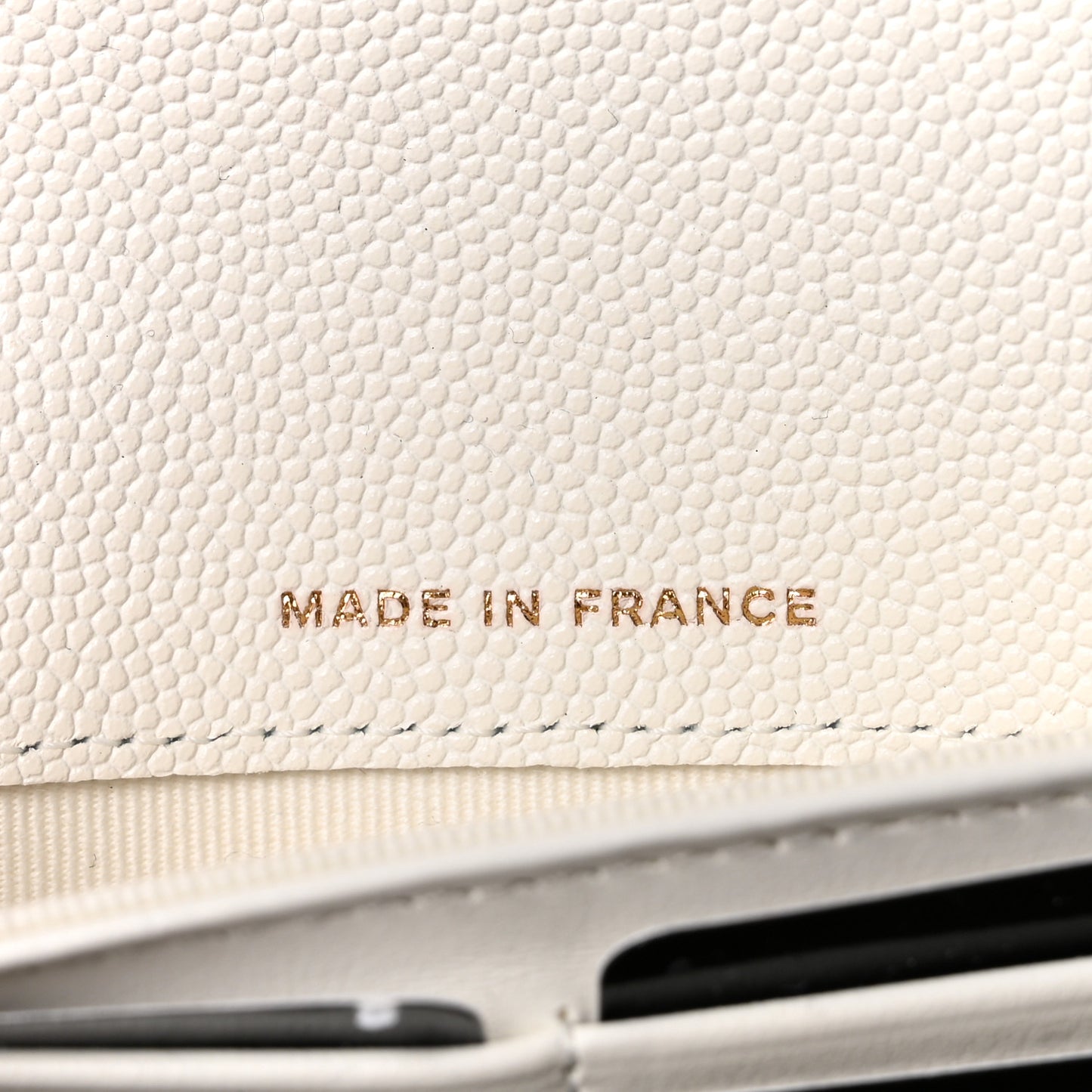 Caviar Quilted Large Gusset Flap Wallet White