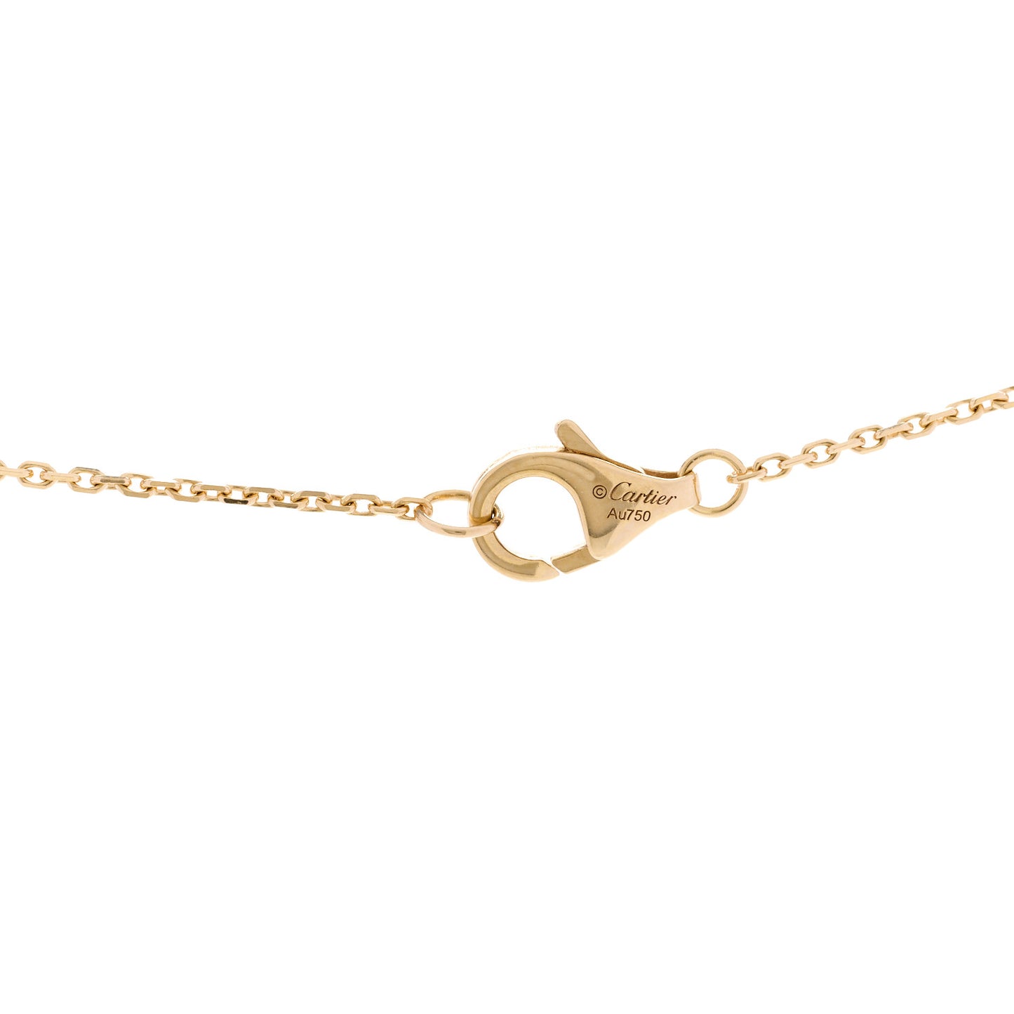 18K Yellow Gold Diamond Mother of Pearl XS Amulette de Cartier Pendant Necklace