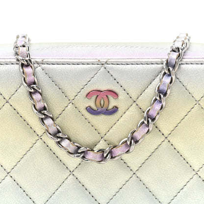 Chanel Gradient Metallic Calfskin Quilted Camera Bag Silver Blue Yellow Purple 8 of 10