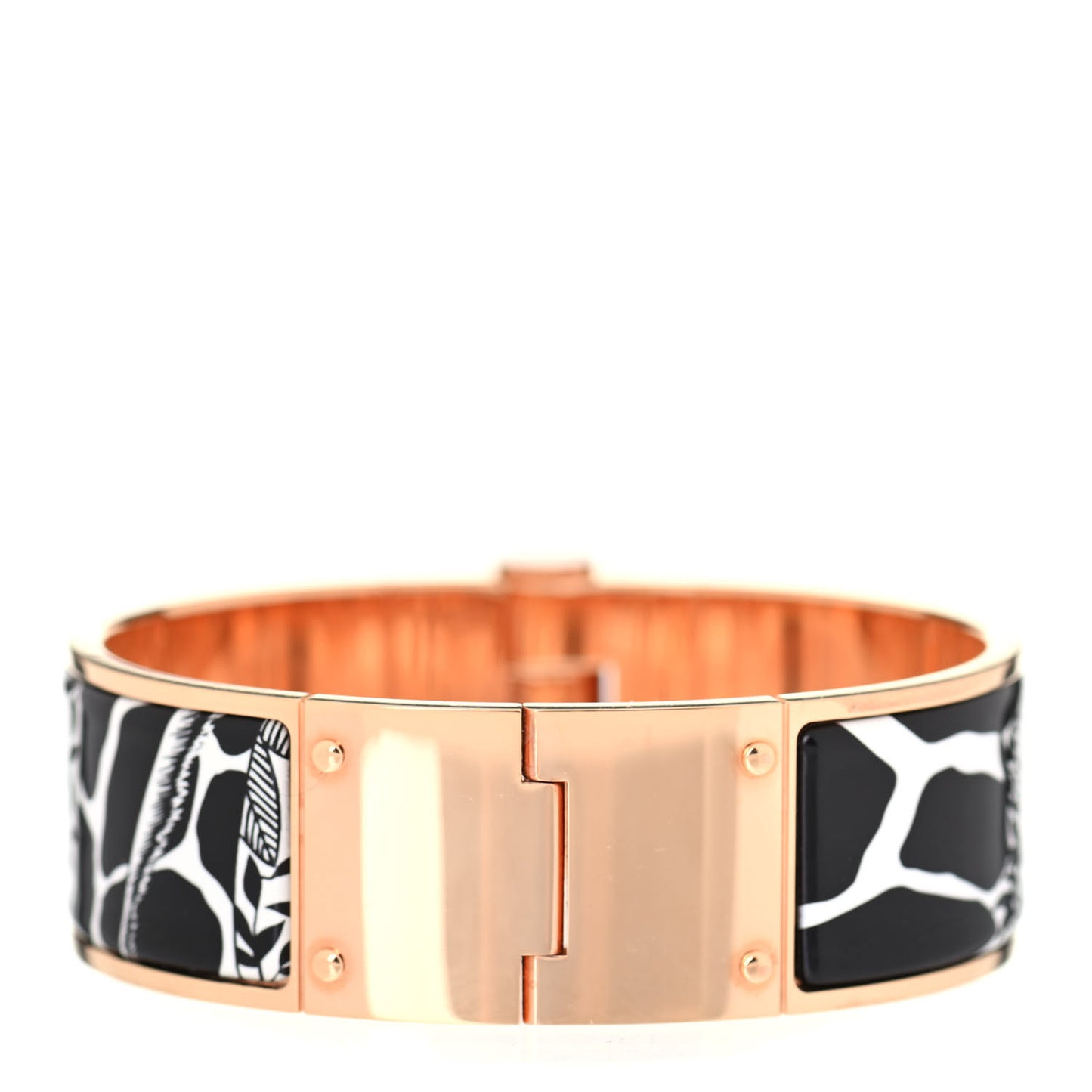 Enamel Printed Wide The Three Graces Hinged Bracelet M Positif Negatif