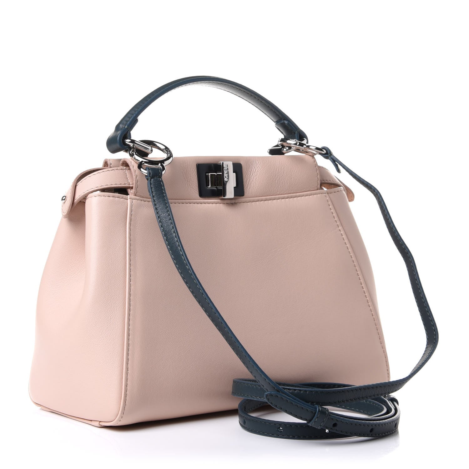 Fendi Nappa Colorblock Mini Peekaboo Iconic Satchel Soap Amazzonia Opal 3 of 9