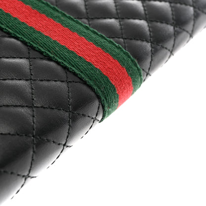 Gucci Calfskin Web Trapuntata GG Zip Around Wallet Black 8 of 9