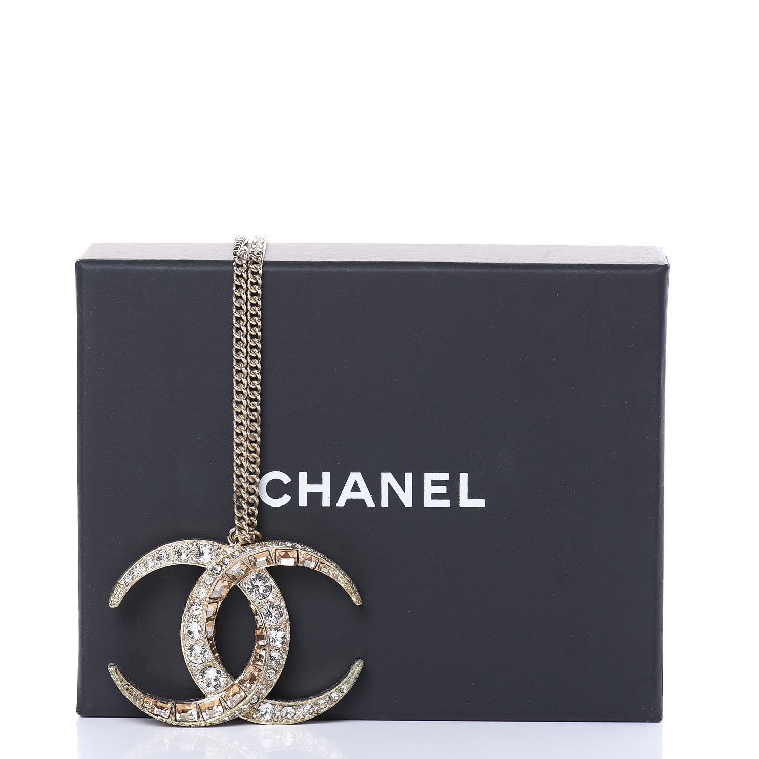 Chanel Baguette Crystal Moon CC Necklace Gold 5 of 5