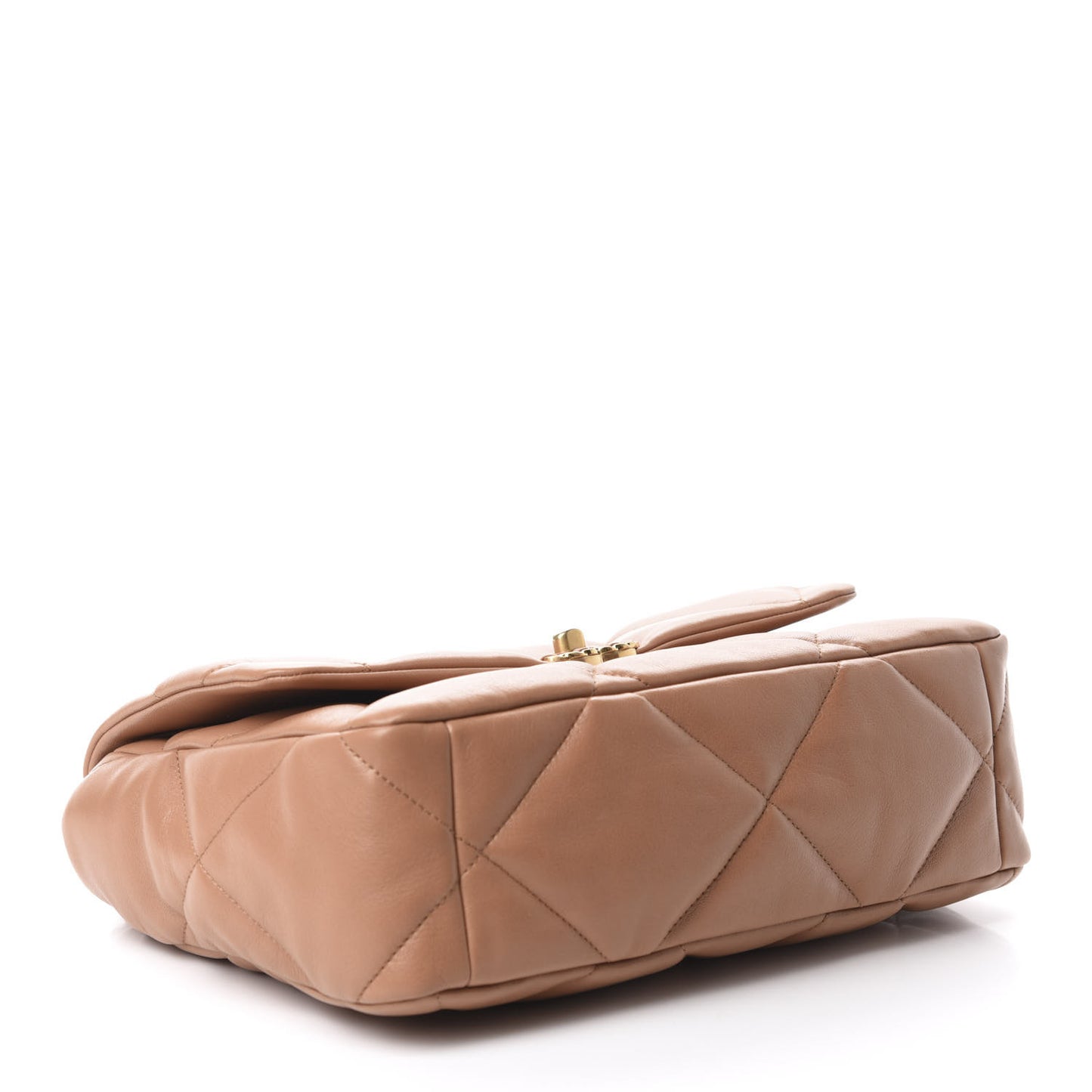 Lambskin Quilted Large 19 Flap Brown