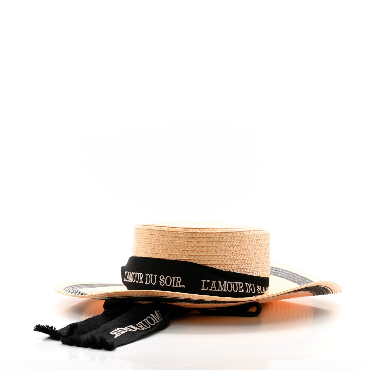 Gucci Raffia L'amour Du Soir Sun Hat S Ivory Black 1 of 10