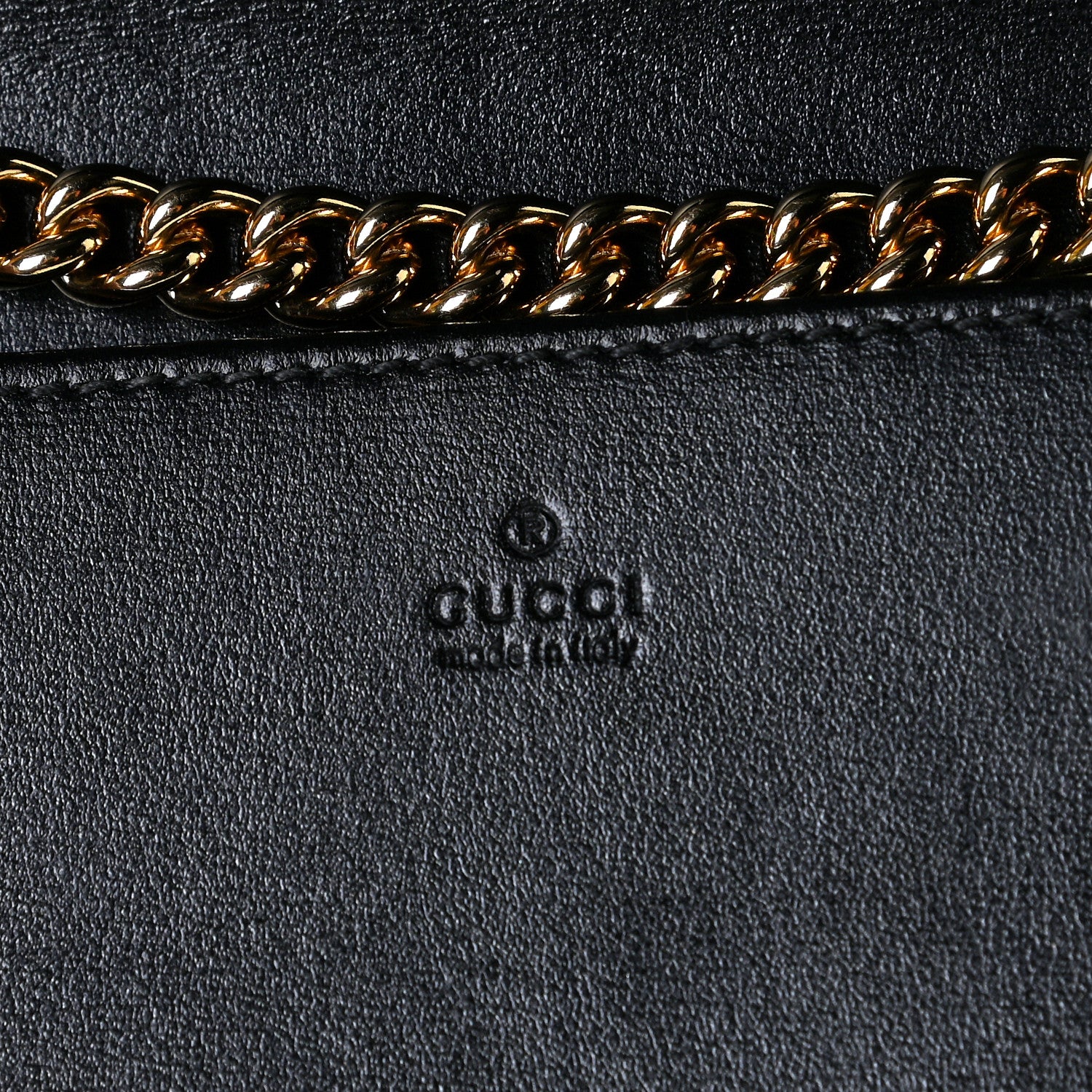 Gucci Boarded Plutone Calfskin Horsebit 1955 Wallet On Chain Black 8 of 9