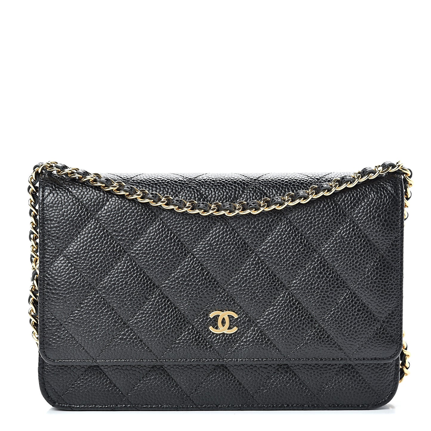Caviar Quilted Wallet On Chain WOC Black