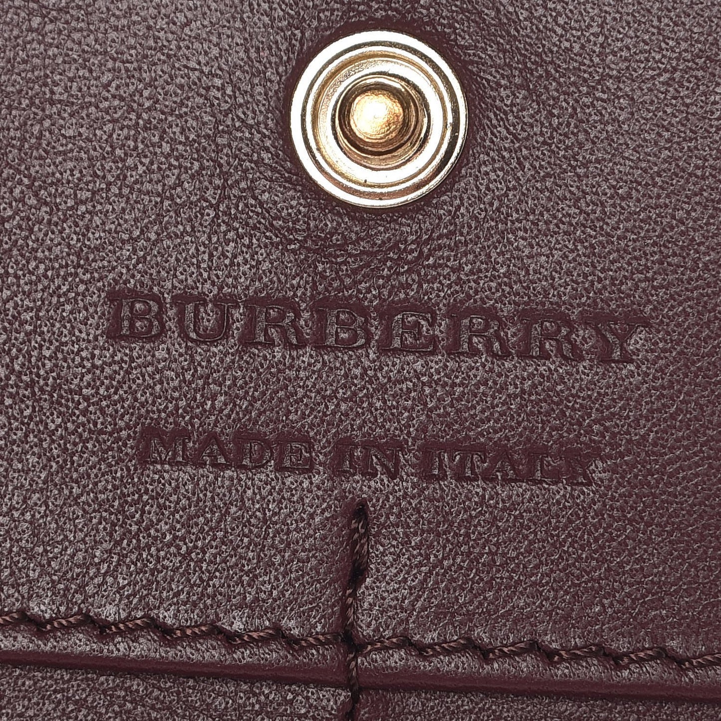 Grainy Calfskin House Check Continental Wallet Mahogany Red
