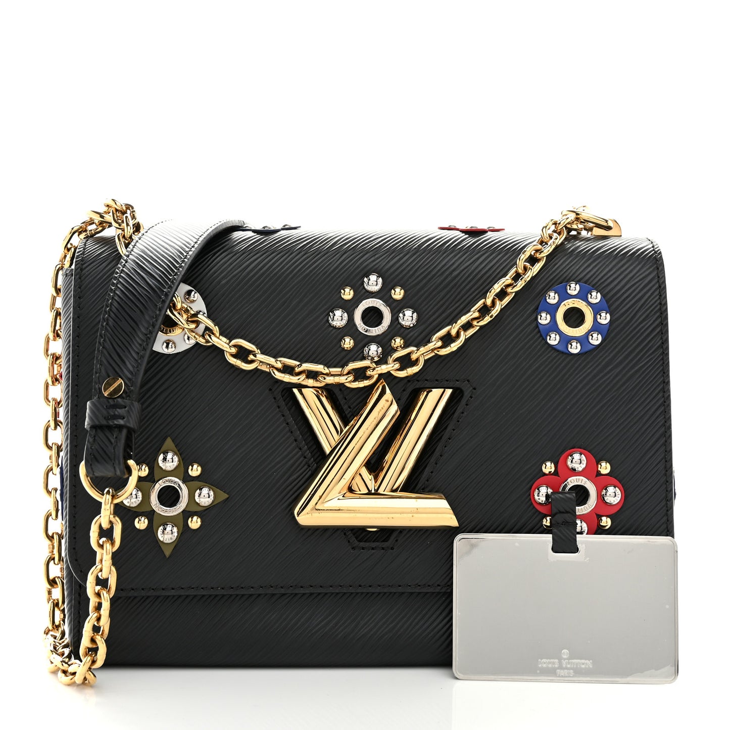 Epi Mechanical Flowers Twist Shoulder Bag MM Black