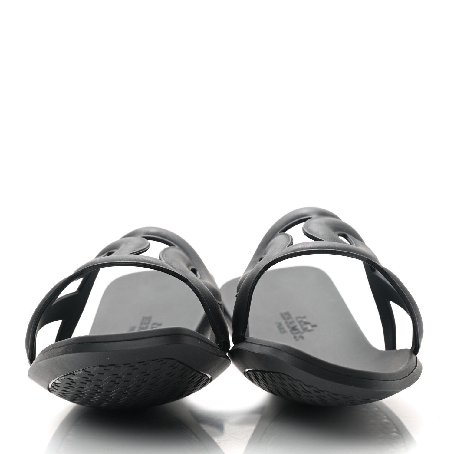 Hermes Rubber Aloha Sandals 37 Black 2 of 7