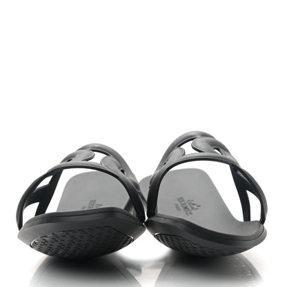 Hermes Rubber Aloha Sandals 37 Black 2 of 7