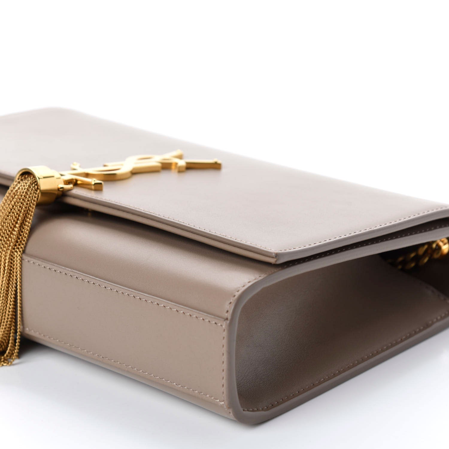 Saint Laurent Smooth Calfskin Medium Classic Monogram Kate Tassel Satchel Dark Beige 7 of 11