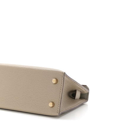 Hermes Chevre Mysore Horseshoe Mini Kelly Sellier 20 Gris Tourterelle Gris Perle 10 of 11