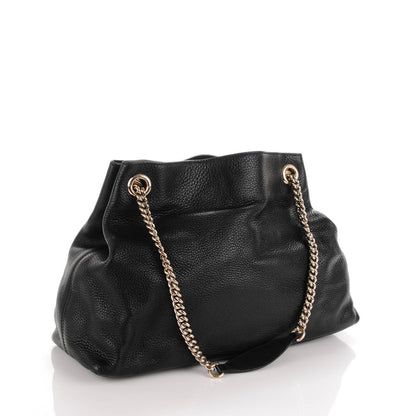 Gucci Pebbled Calfskin Medium Soho Chain Shoulder Bag Black 3 of 7