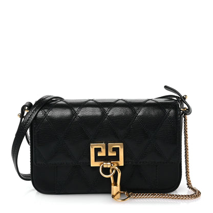 Givenchy Goatskin Quilted GV3 Mini Pocket Convertible Bag Black 1 of 11