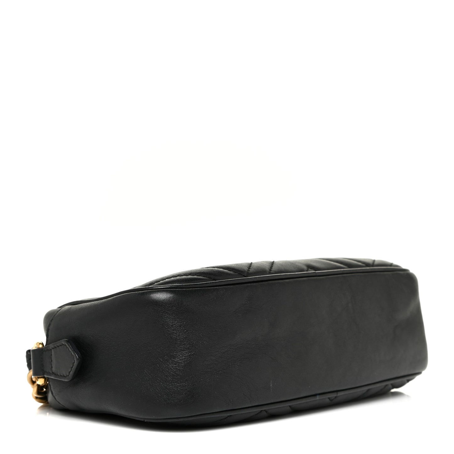 Calfskin Matelasse Small GG Marmont Chain Shoulder Bag Black