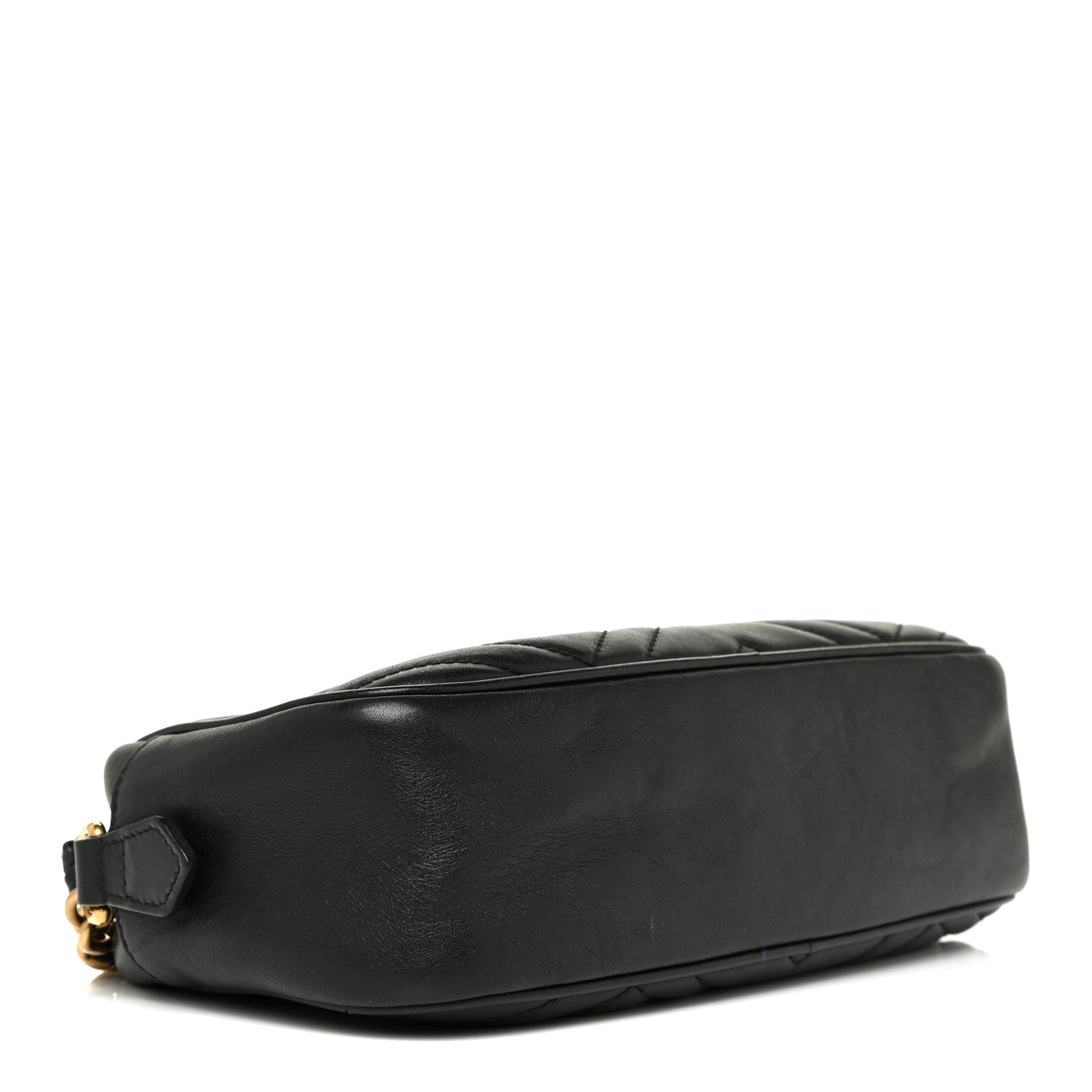 Gucci Calfskin Matelasse Small GG Marmont Chain Shoulder Bag Black 4 of 12