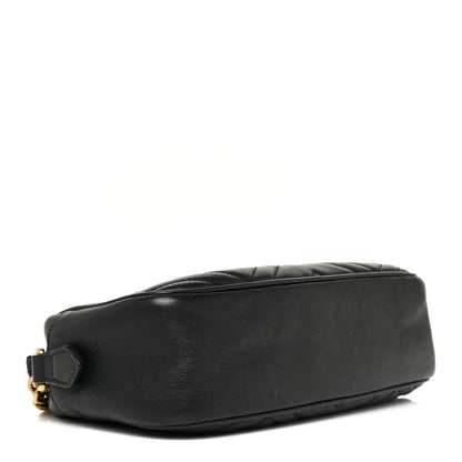 Gucci Calfskin Matelasse Small GG Marmont Chain Shoulder Bag Black 4 of 12