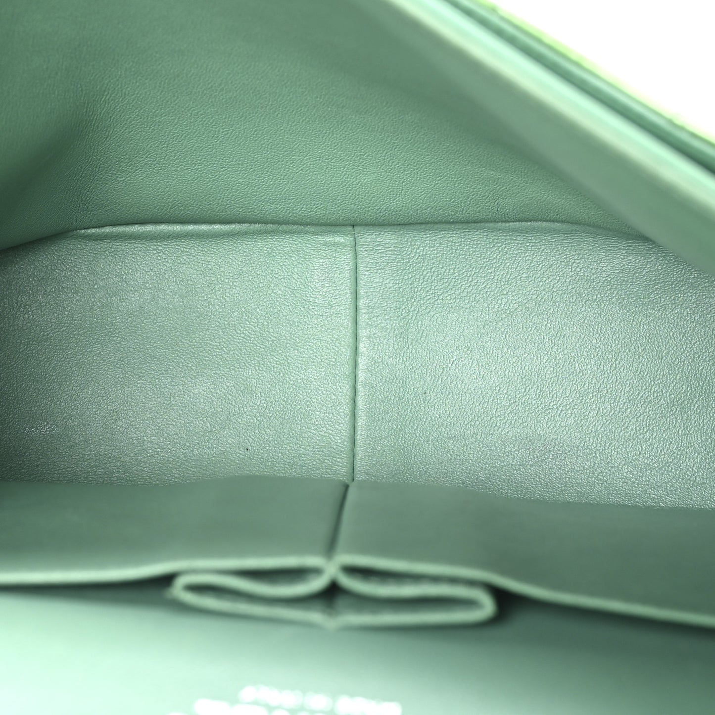 Patent Calfskin Quilted Jumbo Double Flap Green