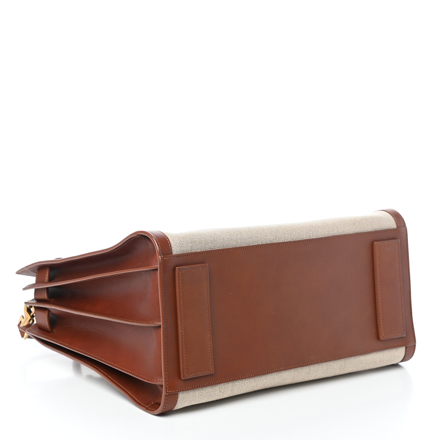 Saint Laurent Linen Calfskin Medium Souple Sac De Jour Cognac 4 of 9