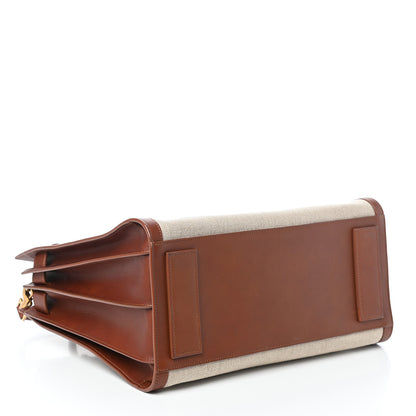 Saint Laurent Linen Calfskin Medium Souple Sac De Jour Cognac 4 of 9