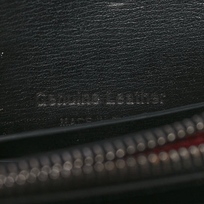 Off-White Calfskin Jitney Logo Flap Wallet On Chain Black 6 of 9