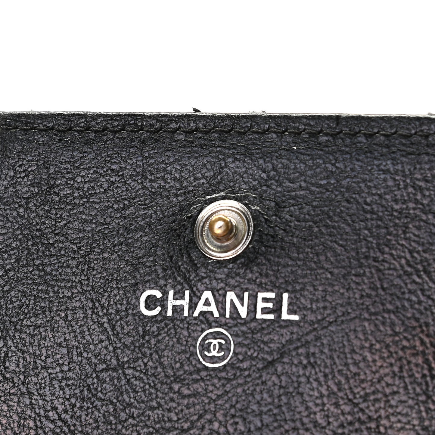 Calfskin Quilted Flap Wallet Black