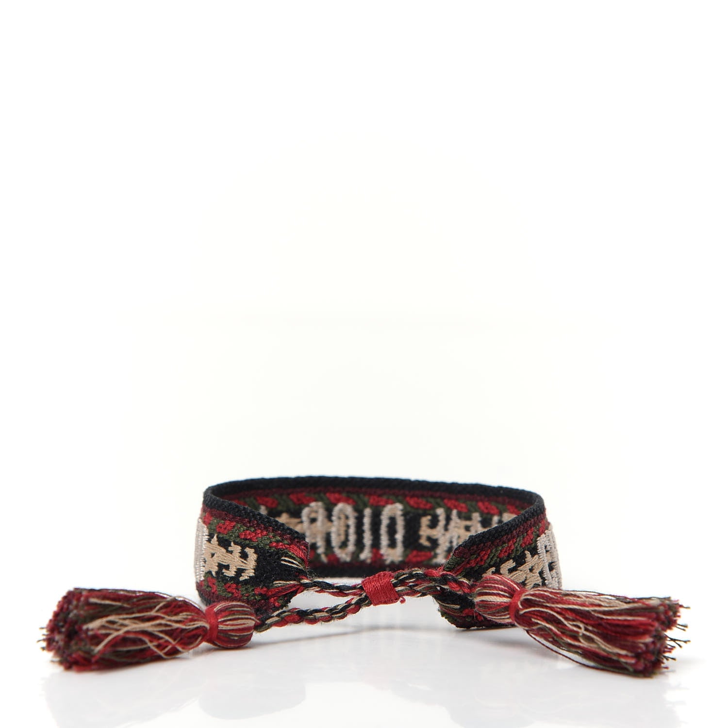 Christian Dior Woven Cotton J'Adior Friendship Bracelet Red Multicolor 3 of 3