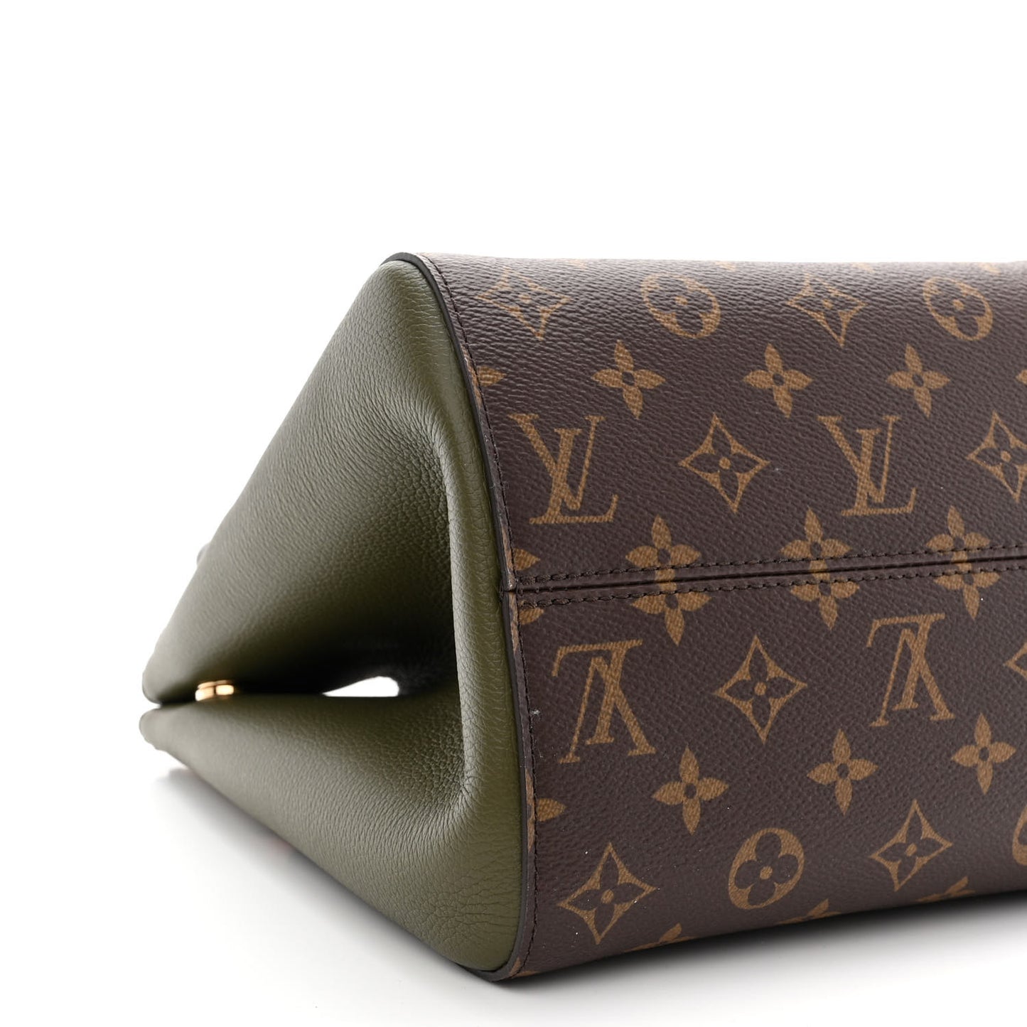 Calfskin Monogram Fold Tote PM Cream Khaki Black